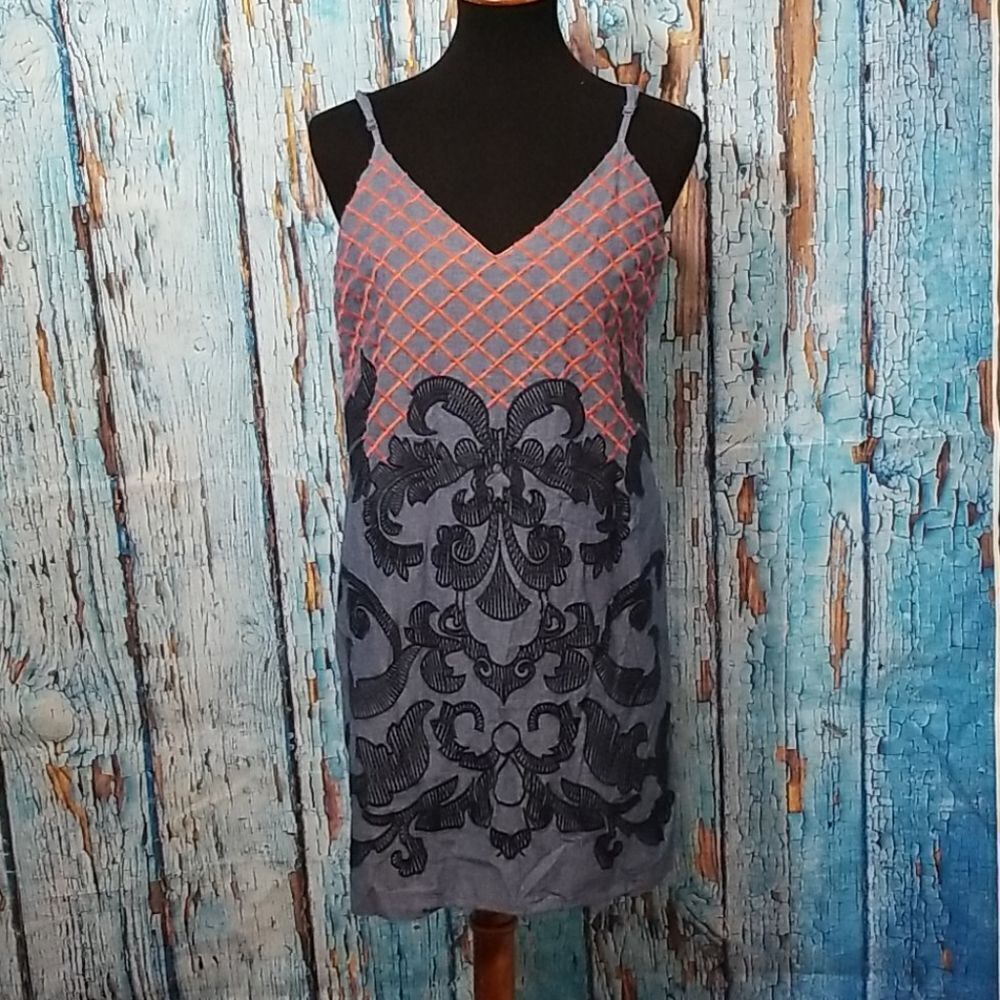 ALYA Francesca's Embroidered Chambray Sundress
